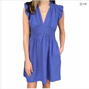 Xirena Kenna Dress In Blue Billow Size XS 100% Cotton Gauze Princess Cut